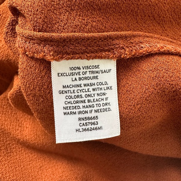 Ruffle Wrap Blouse in Terracotta Orange - Picture 9 of 9